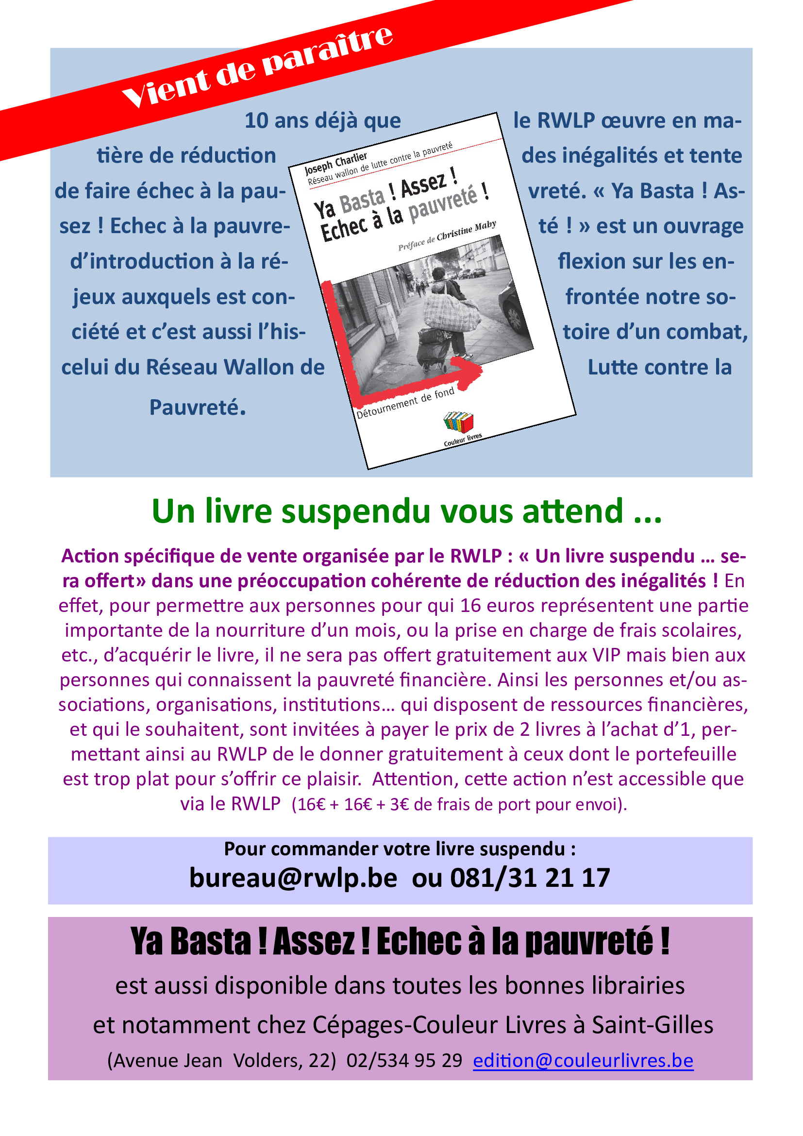 livre suspendu promo